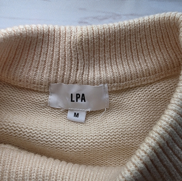 LPA Dre Crop Sweater Puff Sleeve Mock Neck M - Picture 4 of 8